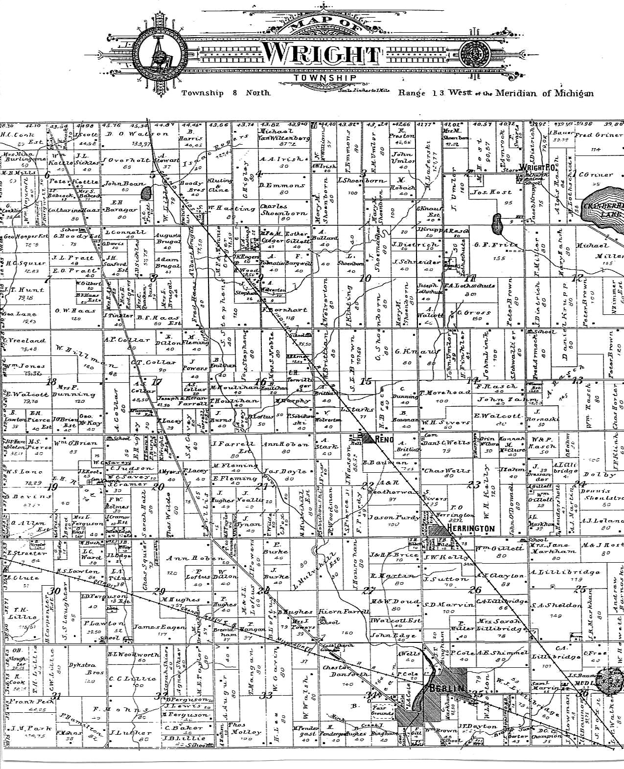 1897 Wright Township Map