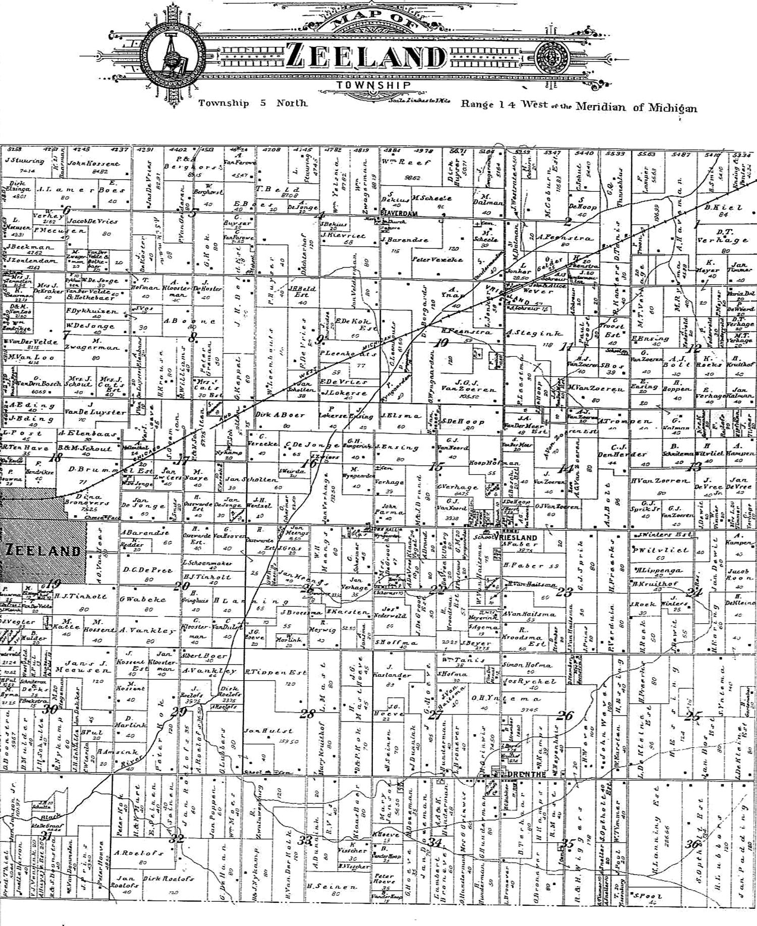 1897 Zeeland Township Map