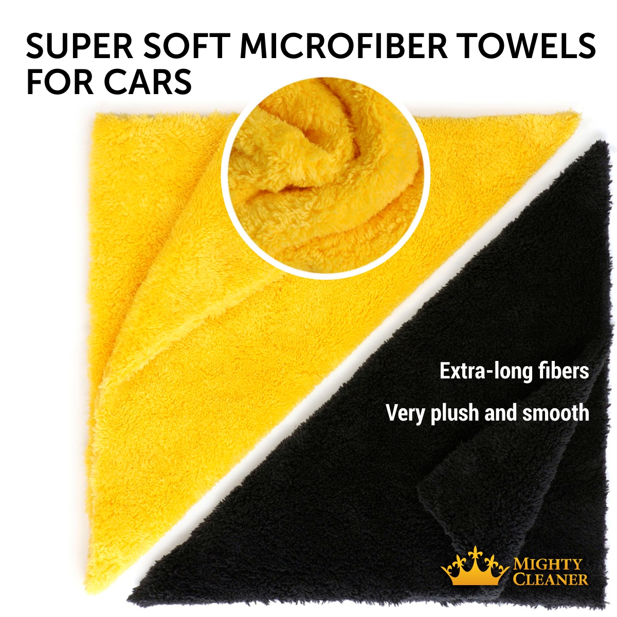 Edgeless Microfiber Towels for Cars 6 Pk 12”x12” Сar Detailing Towels Reusable Car Wash