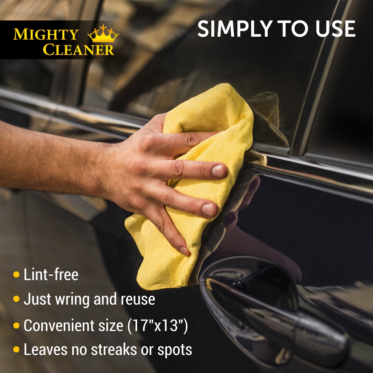 Premium Shammy Towel for Car 2 Pack Mini Shammy Cloth (17 x 13 inches) (Two Tubes + One