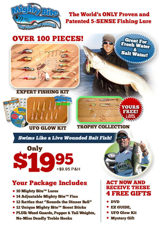 Mighty Bite The Worlds ONLY Proven and Patented 5SENSE Fishing Lure