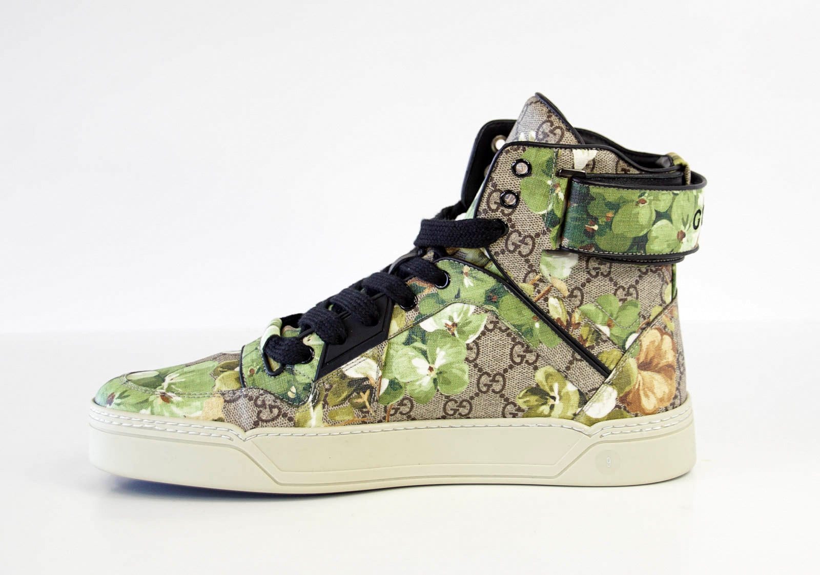 Gucci Men's Blooms Monogram Canvas Blooms High Top Sneaker 9 G Mightychic