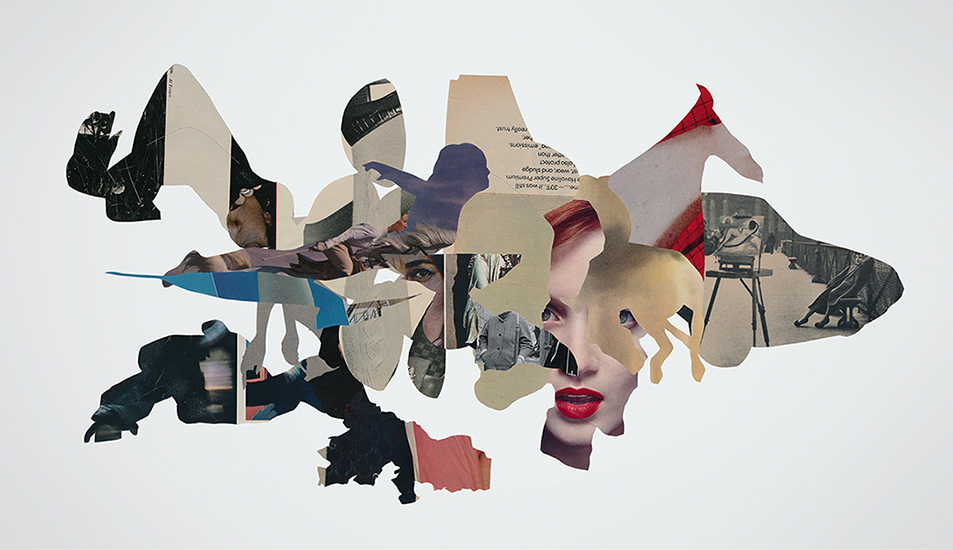 Spirit Animals cut paper collage art by contemporary artist Joe Castro