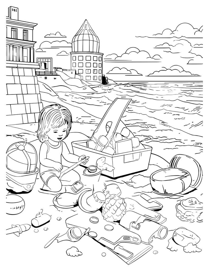 City Escape Coloring Page for Relaxation & Creativity