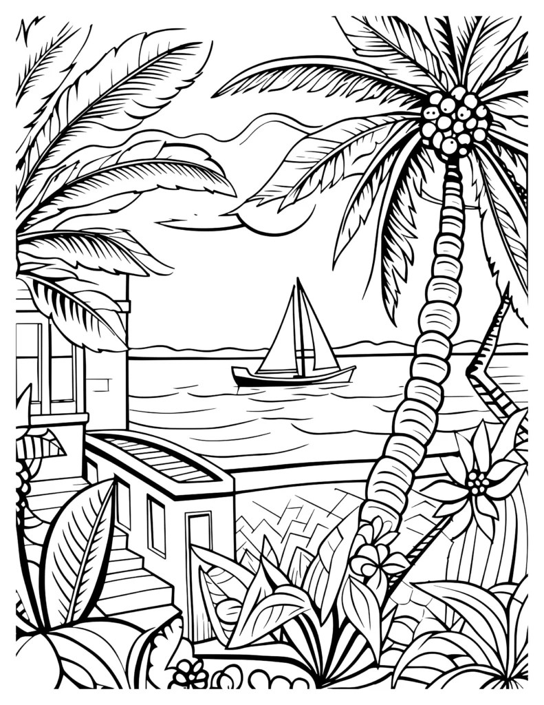 City Escape Coloring Page for Relaxation & Creativity