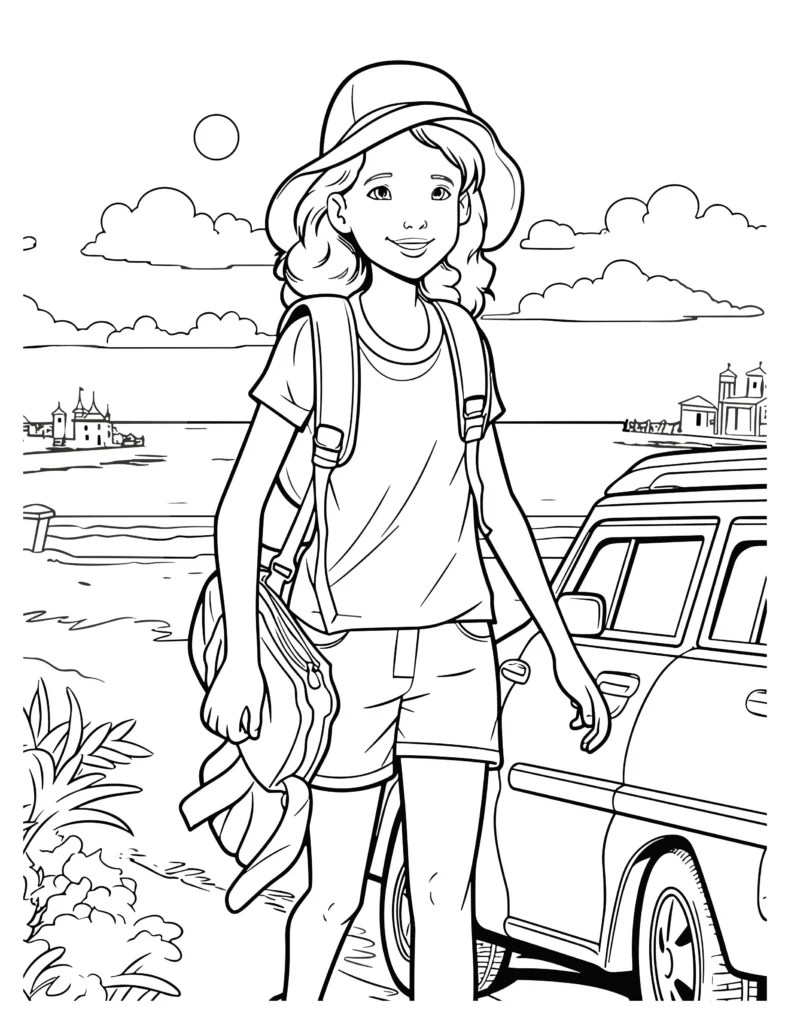 City Escape Coloring Page for Relaxation & Creativity