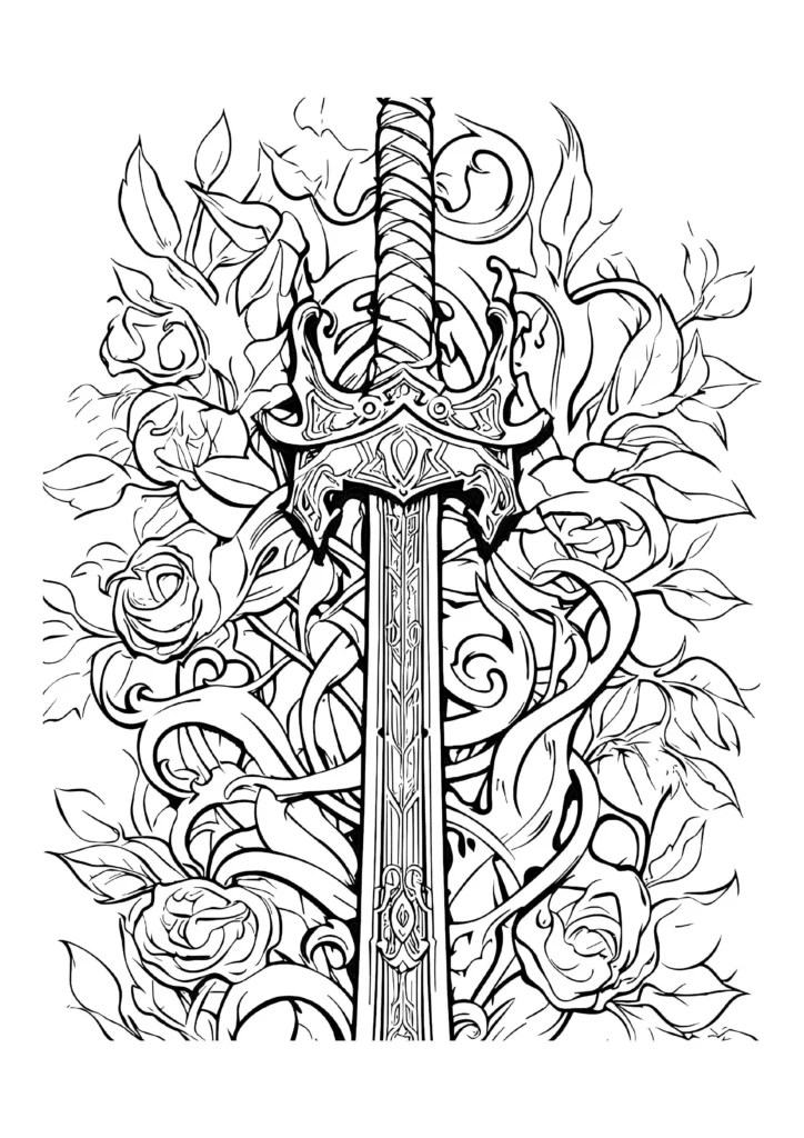 Discover Exciting Sword Coloring Pages for Kids