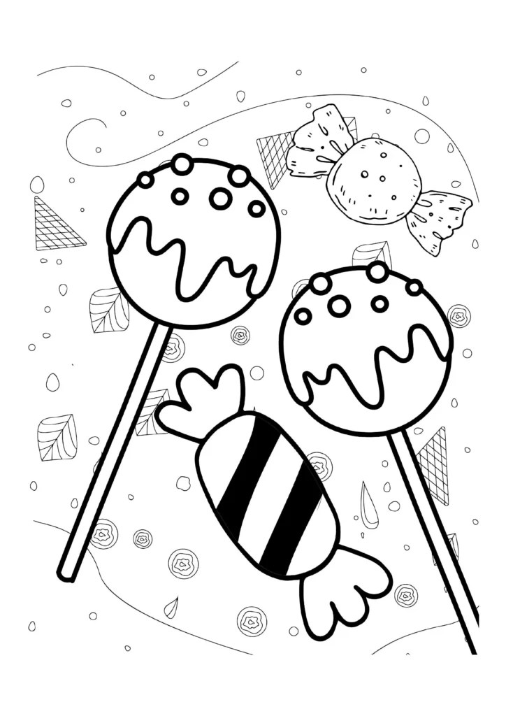 Sweet Candy Coloring Pages I Fun for Kids and Adults