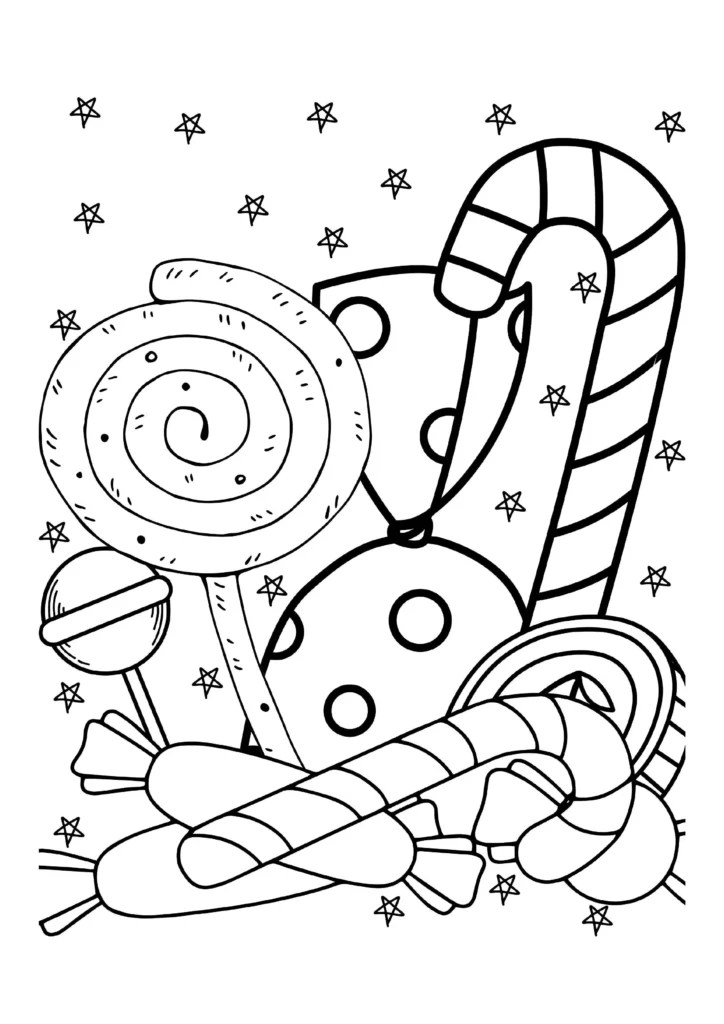 Sweet Candy Coloring Pages I Fun for Kids and Adults