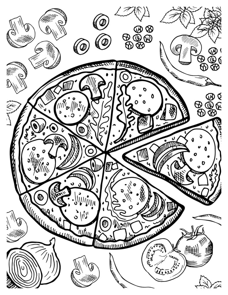 Fun Pizza Coloring Pages Delicious Designs to Spark Creativity