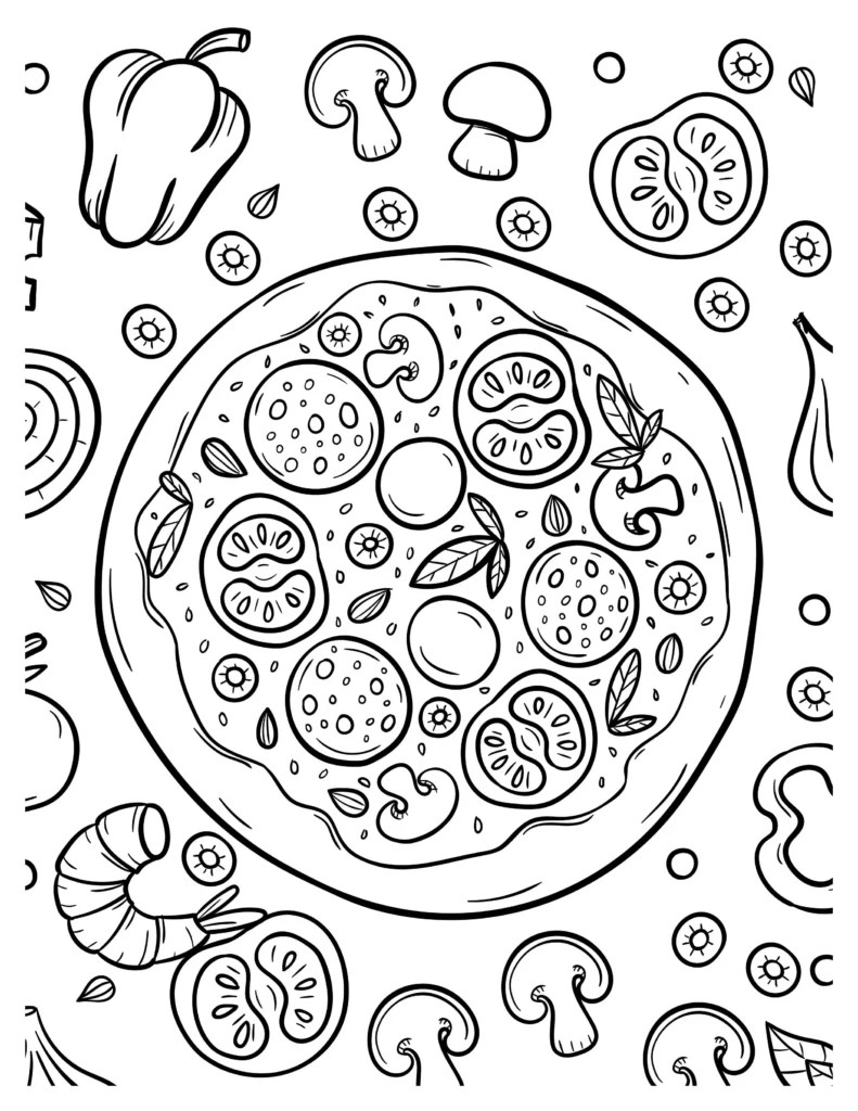 Fun Pizza Coloring Pages Delicious Designs to Spark Creativity