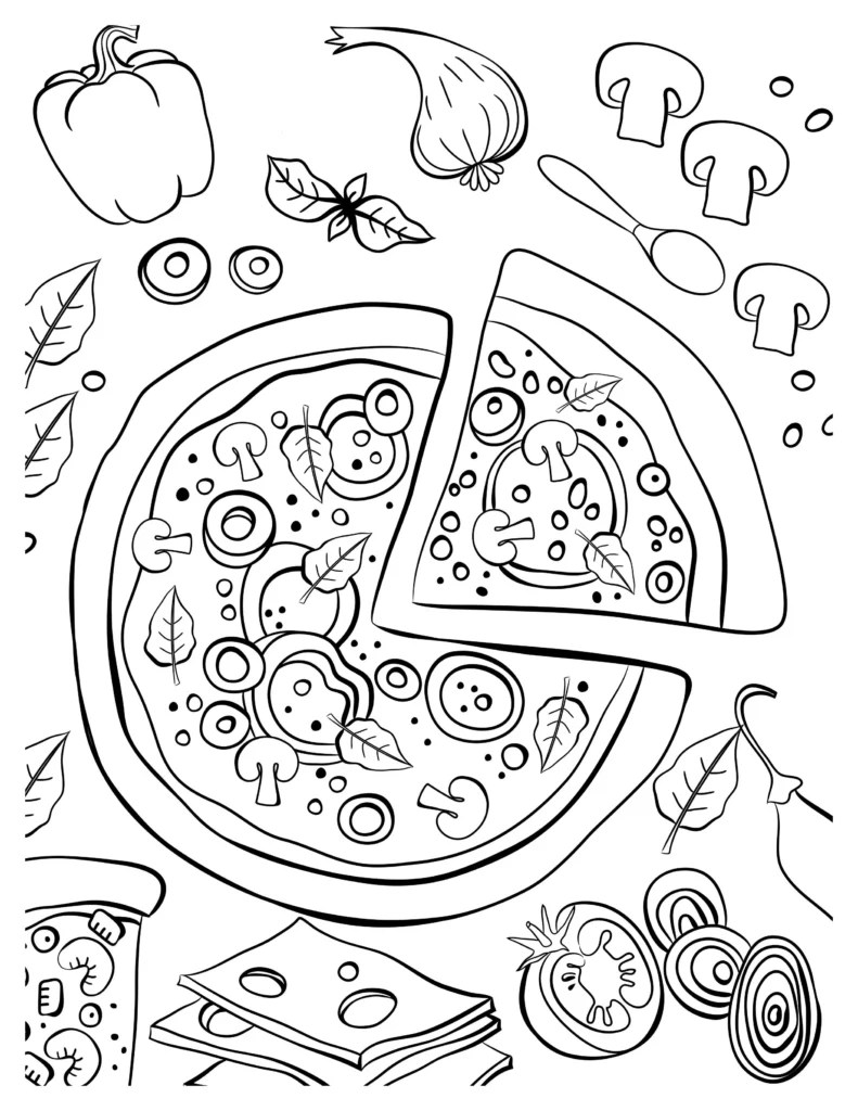 Fun Pizza Coloring Pages Delicious Designs to Spark Creativity