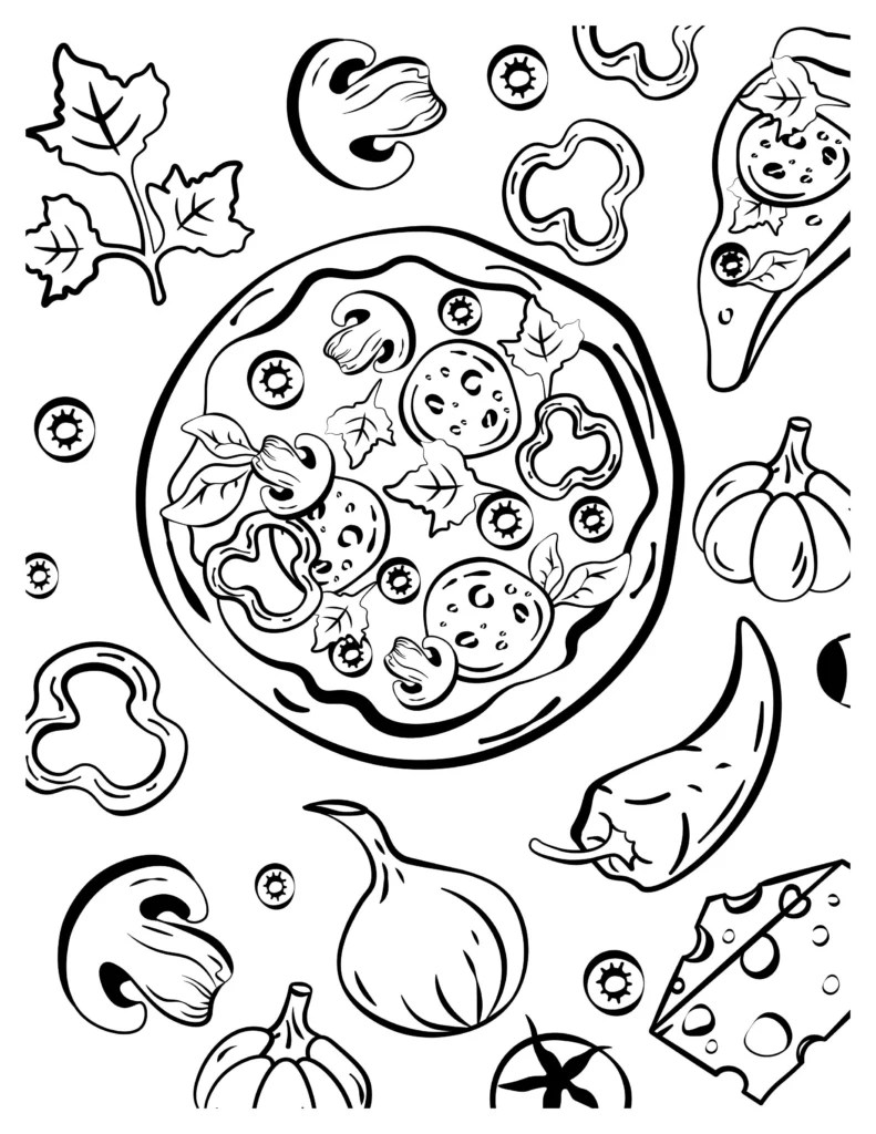 Fun Pizza Coloring Pages Delicious Designs to Spark Creativity