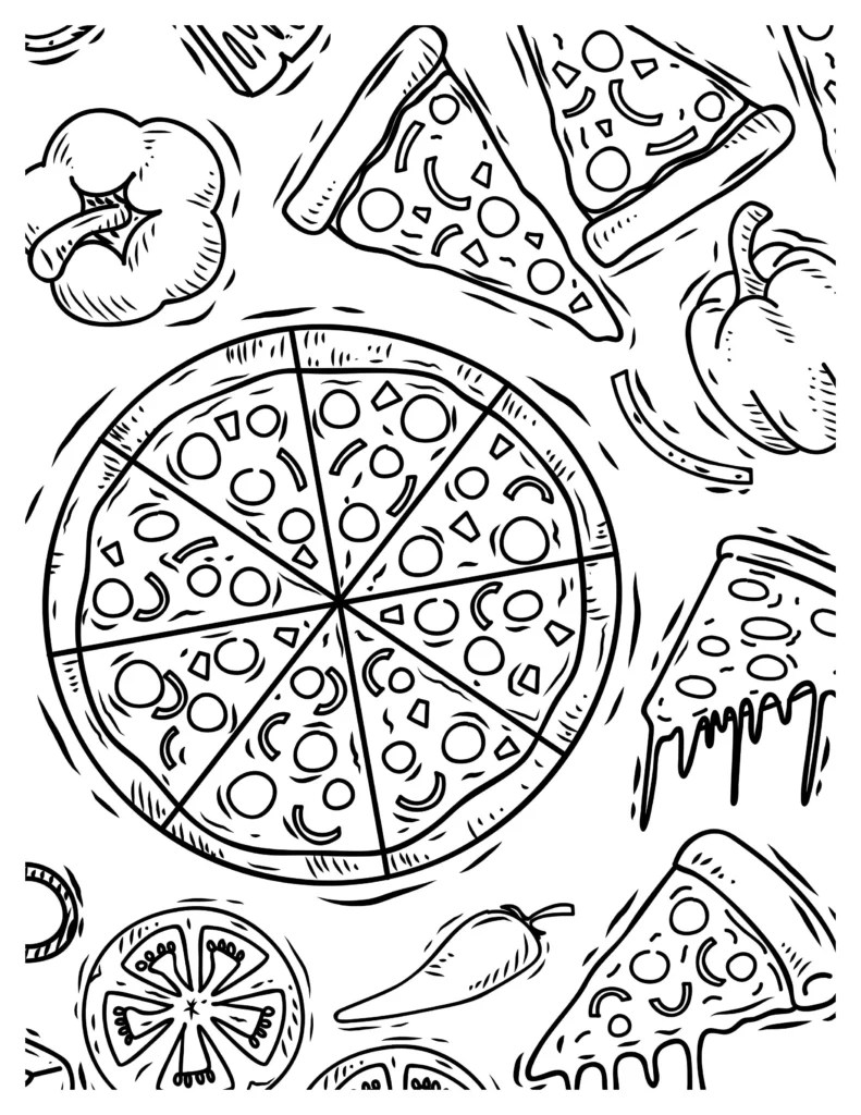 Fun Pizza Coloring Pages Delicious Designs to Spark Creativity