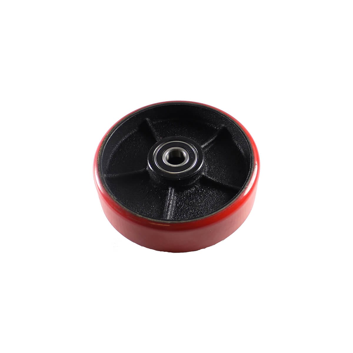 Mighty Lift B008C Red Polyurethane Steer Wheel 7"x2"