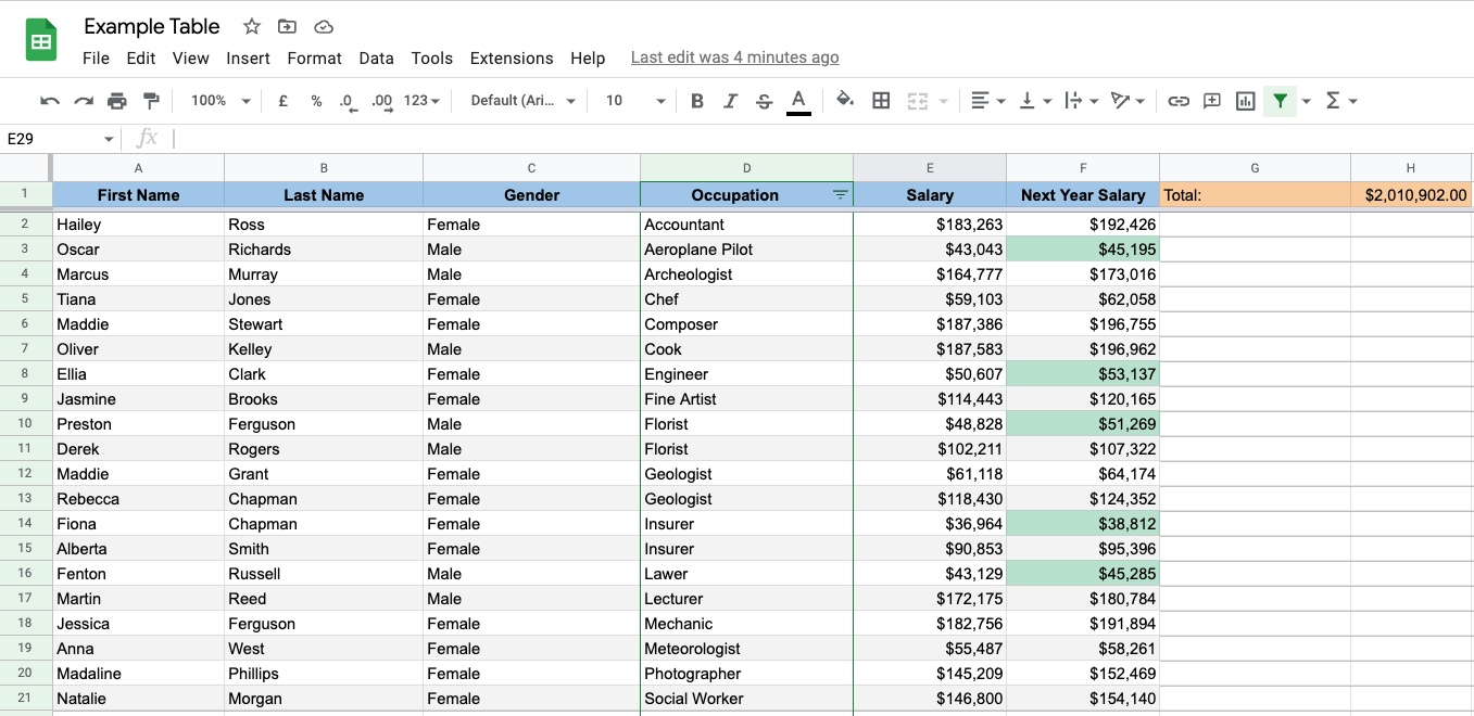 How to Make a Data Table in Google Sheets (Like In Excel!)