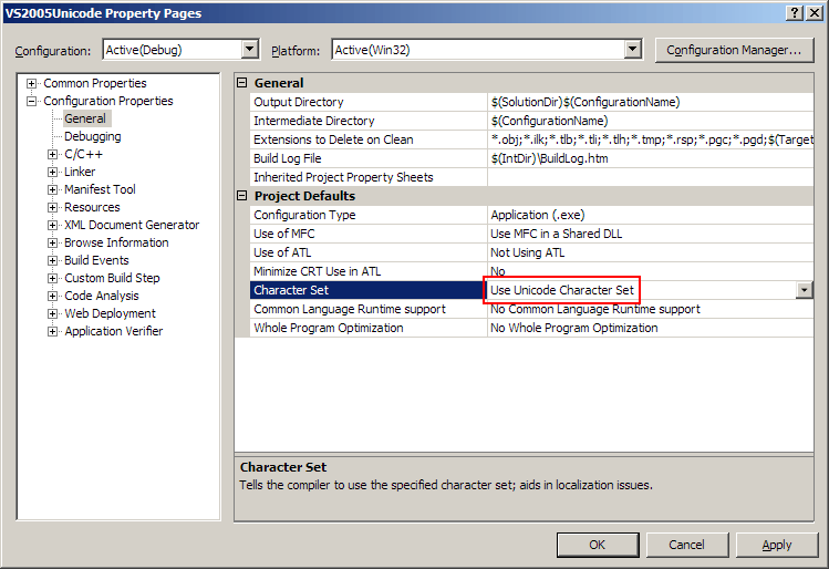 Visual Studio Unicode projects — Internationalization Cookbook