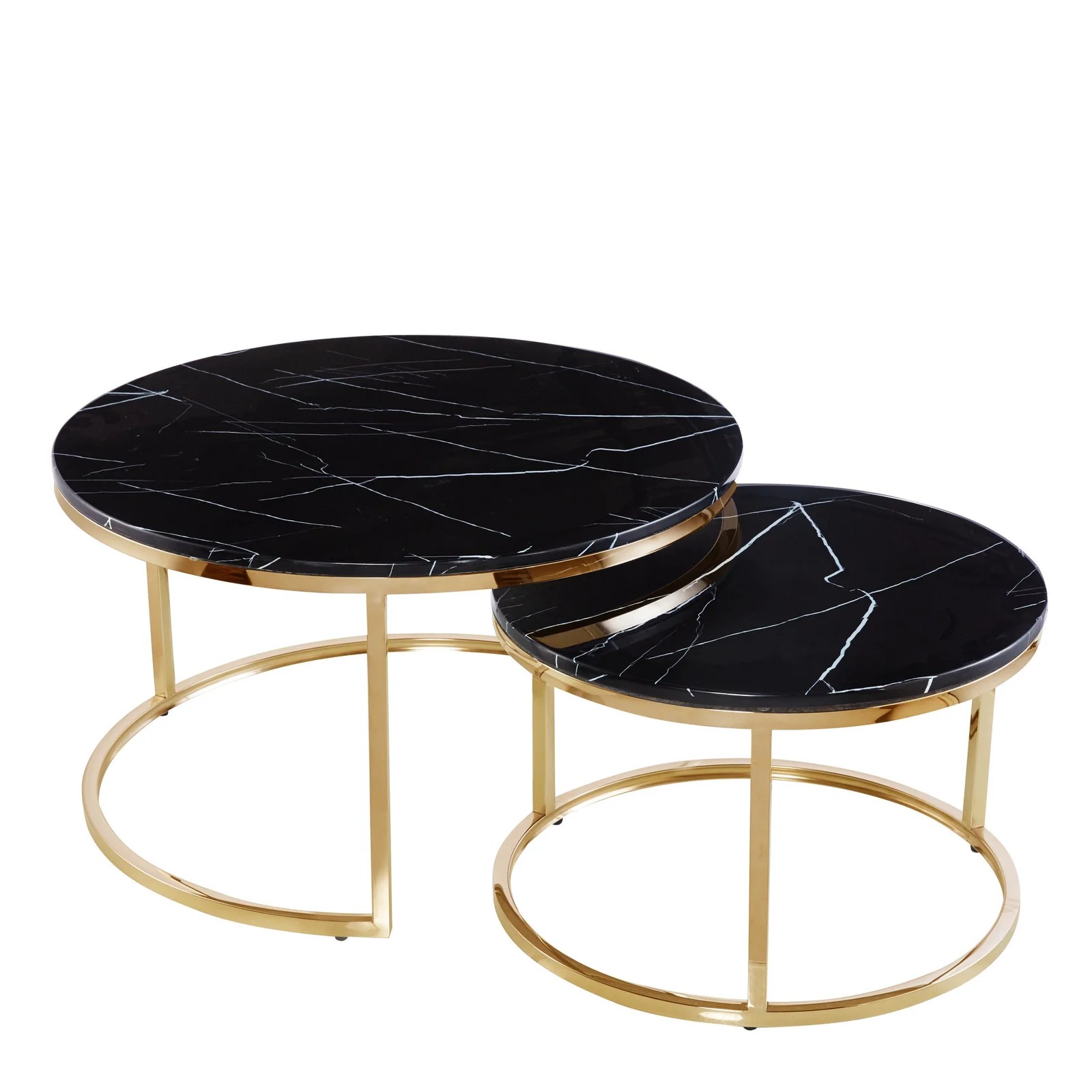 Marble Nest of Tables with Chrome Legs Mi Home Uk