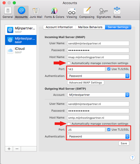 Email setup Mac mail