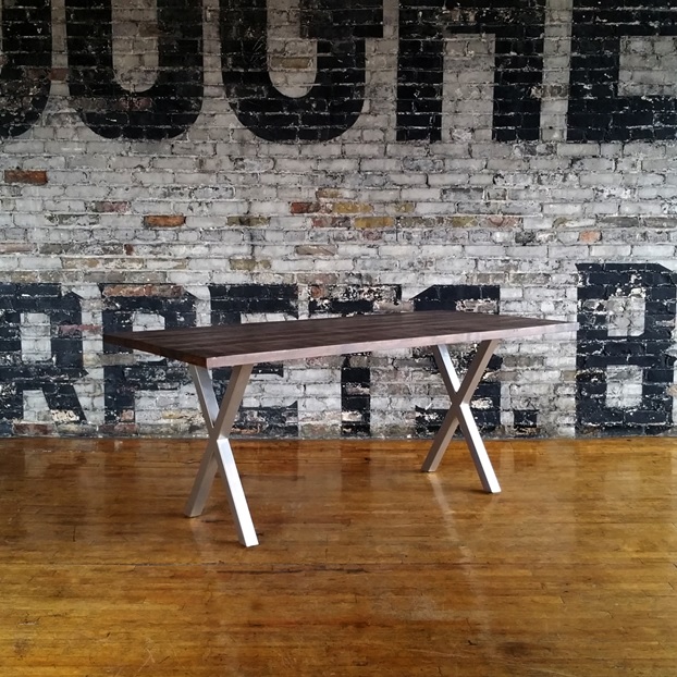 X base for wood top table Mikaza Meubles modernes Montreal Modern