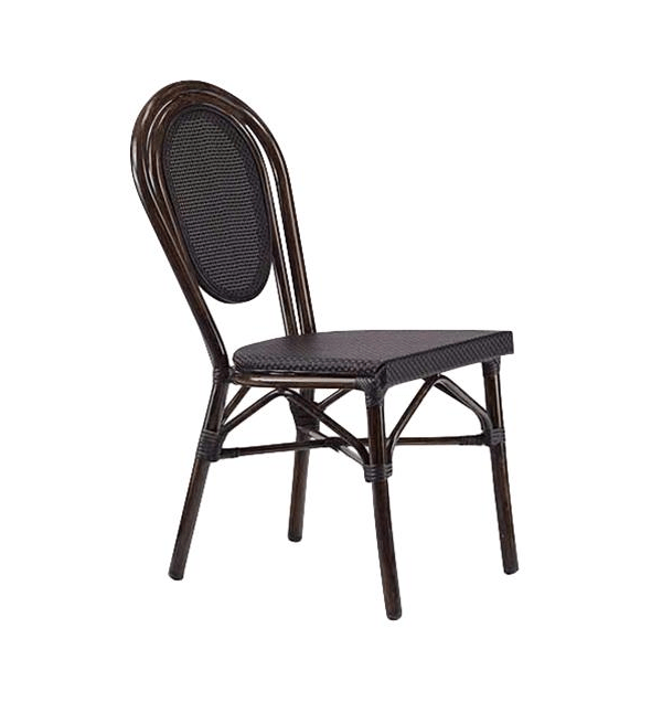 KEYWEST Aluminum Chair Rattan Look BLACK Mikaza Meubles modernes Montreal Modern