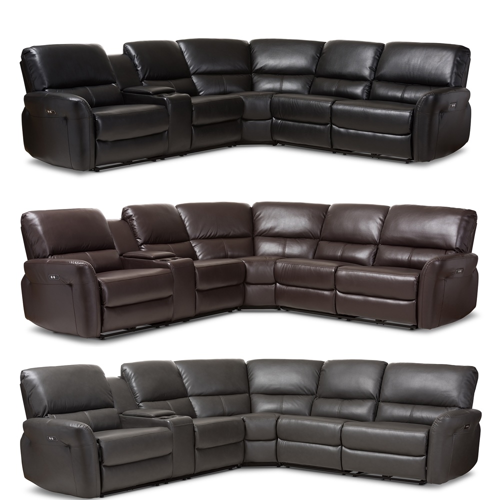 Black Reclining Sofa With Usb Ports Baci Living Room