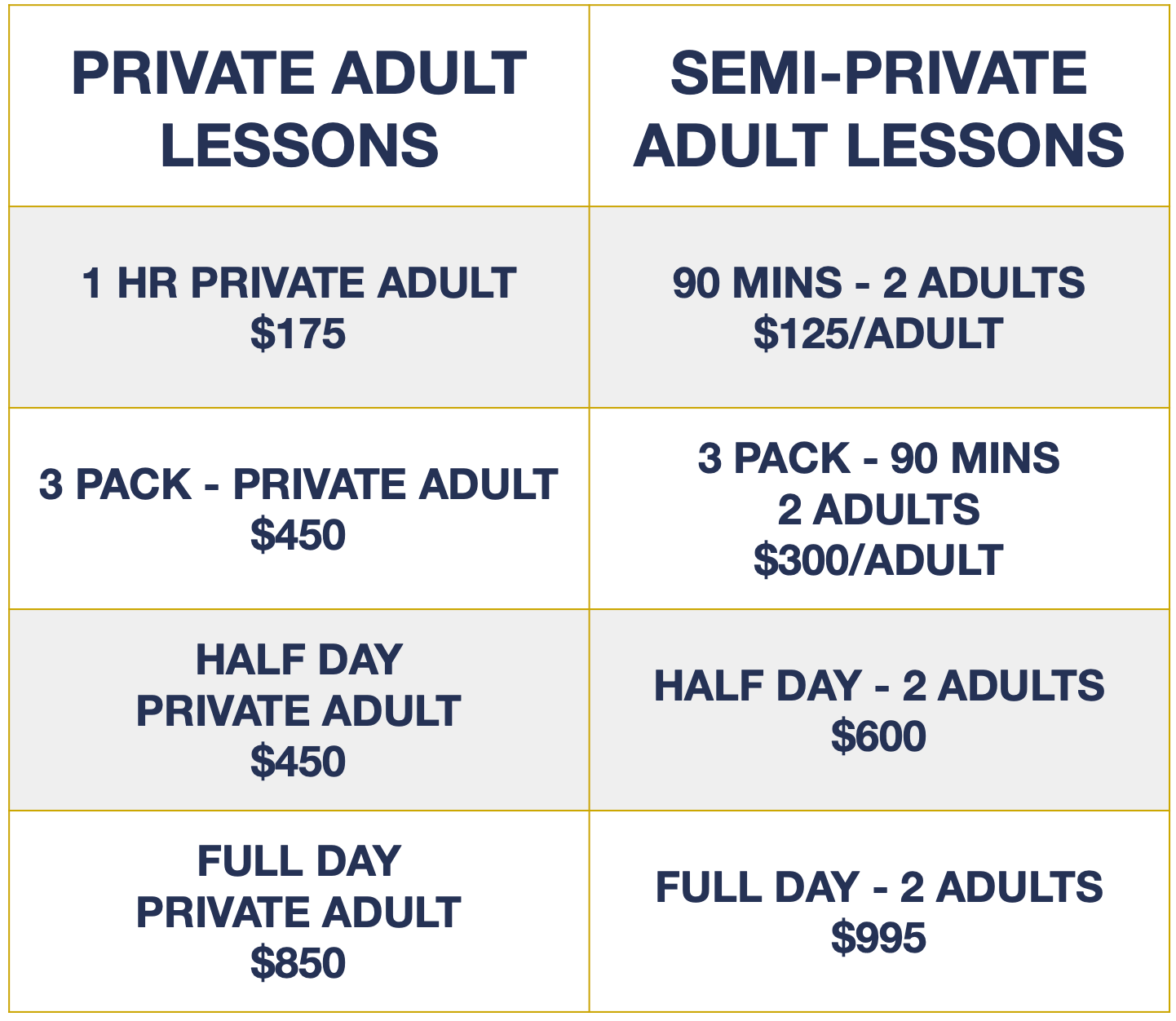 Hourly Lesson Price List PDF Mike Fay Golf
