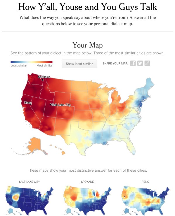 New York Times Dialect Map My @Nytimes Dialect Quiz Map – Mike Kennewick