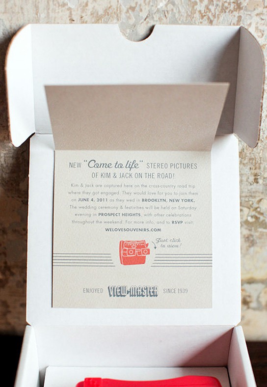custom Viewmaster wedding invites cost 2,800