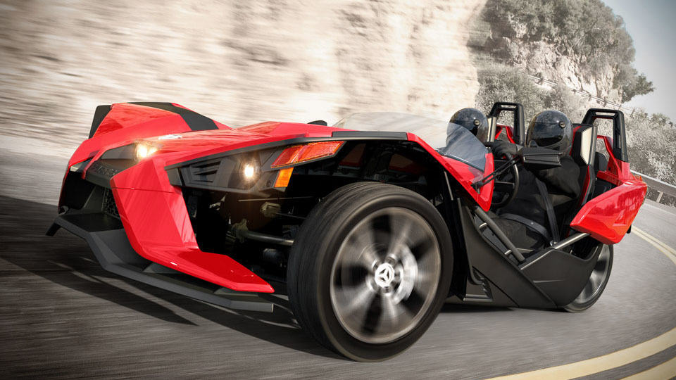 Polaris New Threewheel Slingshot Is Actually A Beltdriven Motorcycle