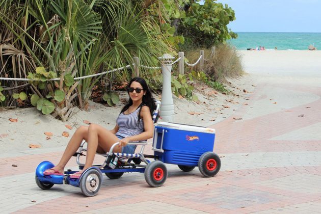 Hoverboard Cart Turns Hoverboard Into A Mobile Beach Throne Mikeshouts