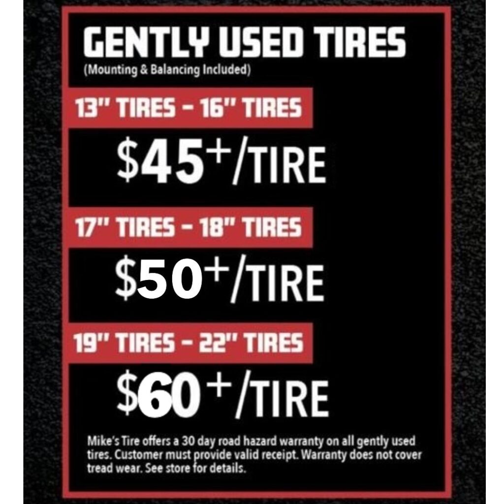 Quality Gently Used Tires at Mike's Tires Texas