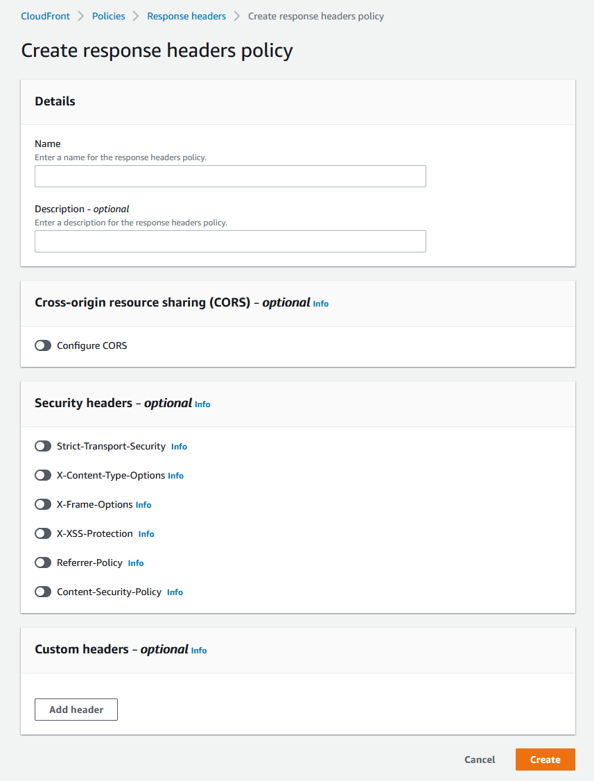 How to add Security Headers to an AWS S3 static website