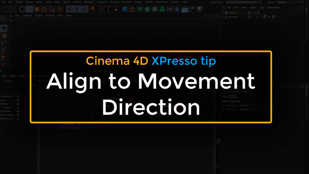 Cinema 4D XPresso Align to Movement Direction Mike Udin Tools