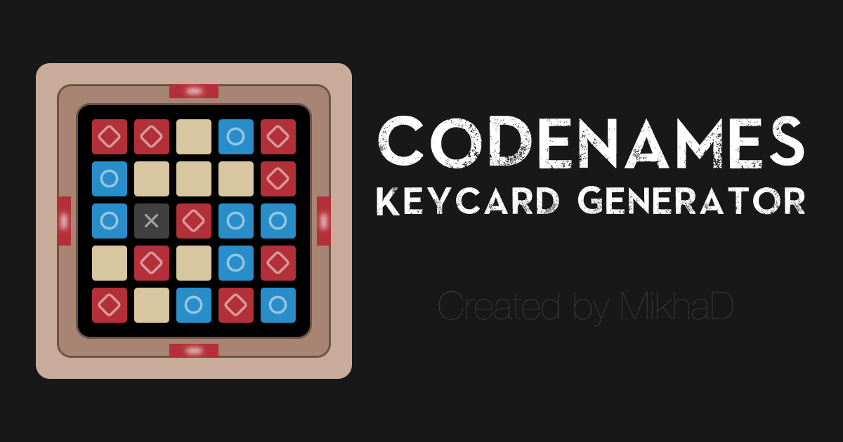 Codenames Keycard Generator