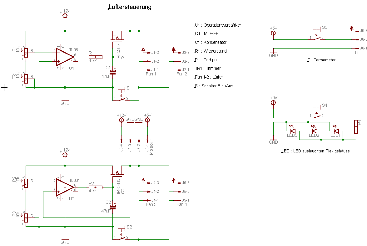 Erster Schaltplan Lüftersteuerung ( via MOSFET in Eagle