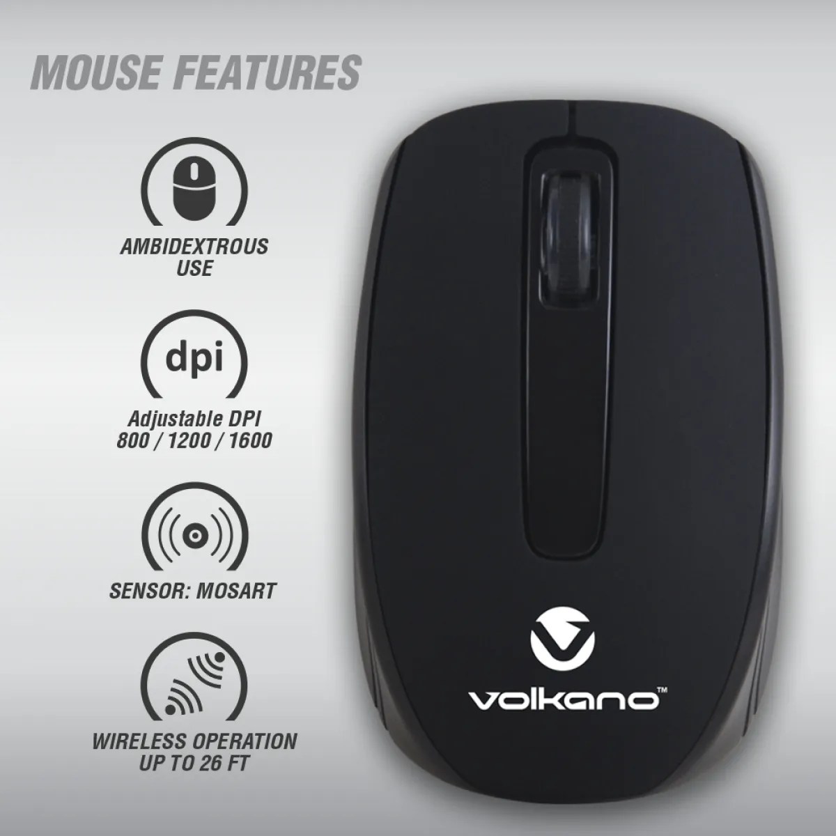 Volkano Cobalt Series Wireless Keyboard & Mouse Combo MikroTech