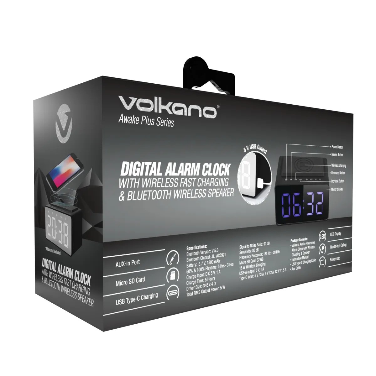 Volkano Awake Plus Series Alarm Clock MikroTech