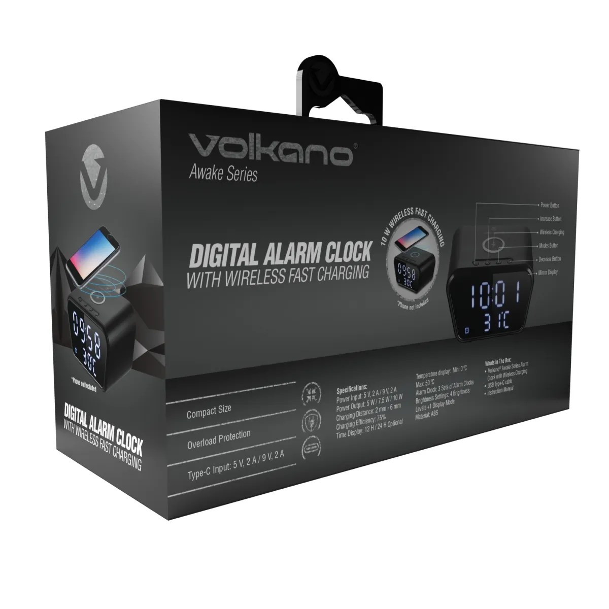Volkano Awake Series Alarm Clock MikroTech