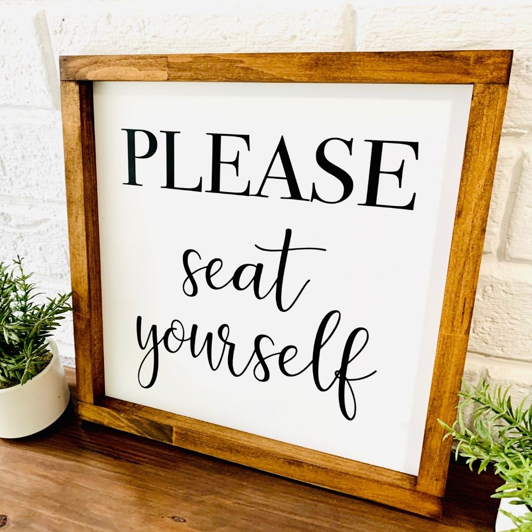 Mila May Designs Please Seat Yourself Bathroom Sign