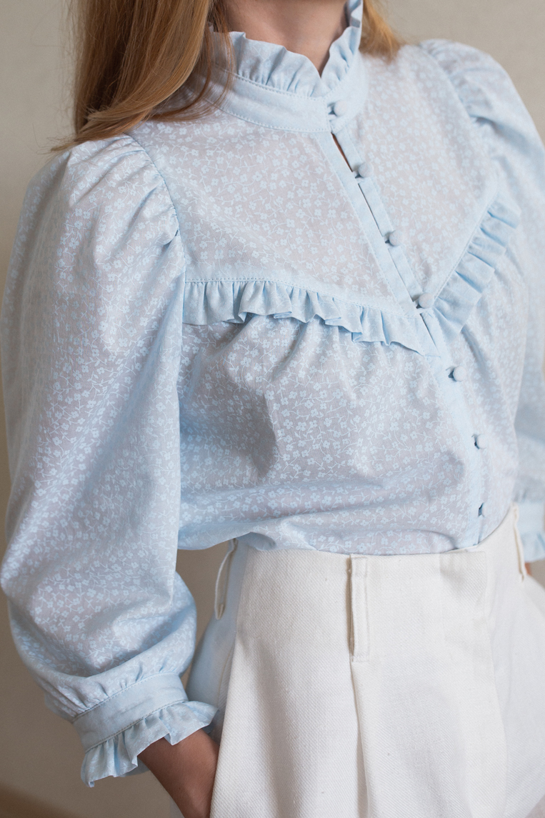 Esme Ruffled Blouse PDF Sewing Pattern VictorianInspired Romance