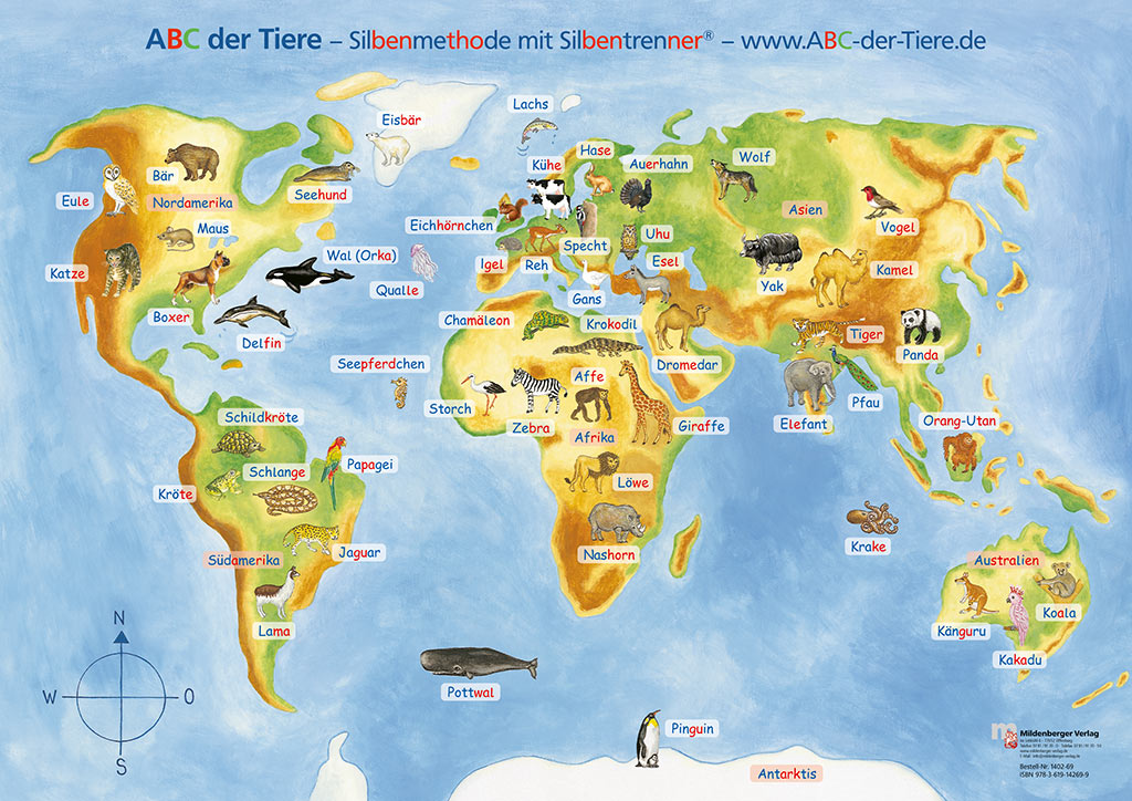 Mildenberger Verlag GmbH ABC der Tiere 1 Poster zu den Ankertieren