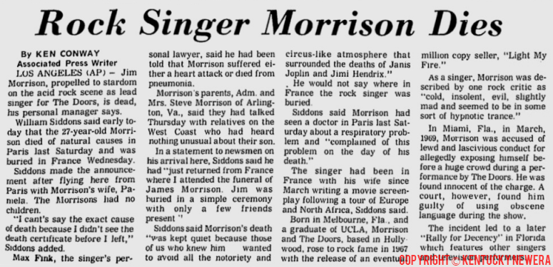 The Doors Newspaper Articles