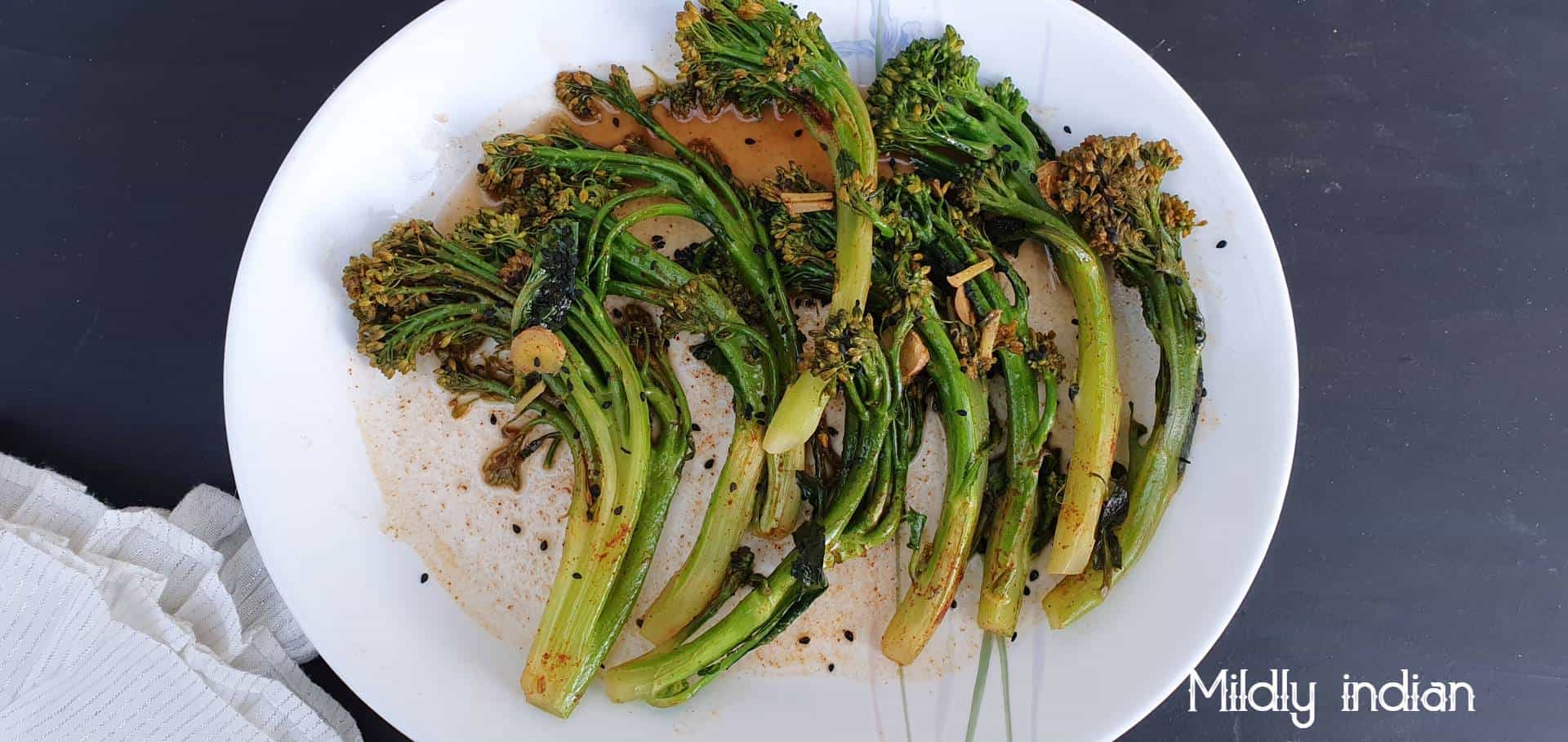 Easy asian style broccolini. Mildly Indian