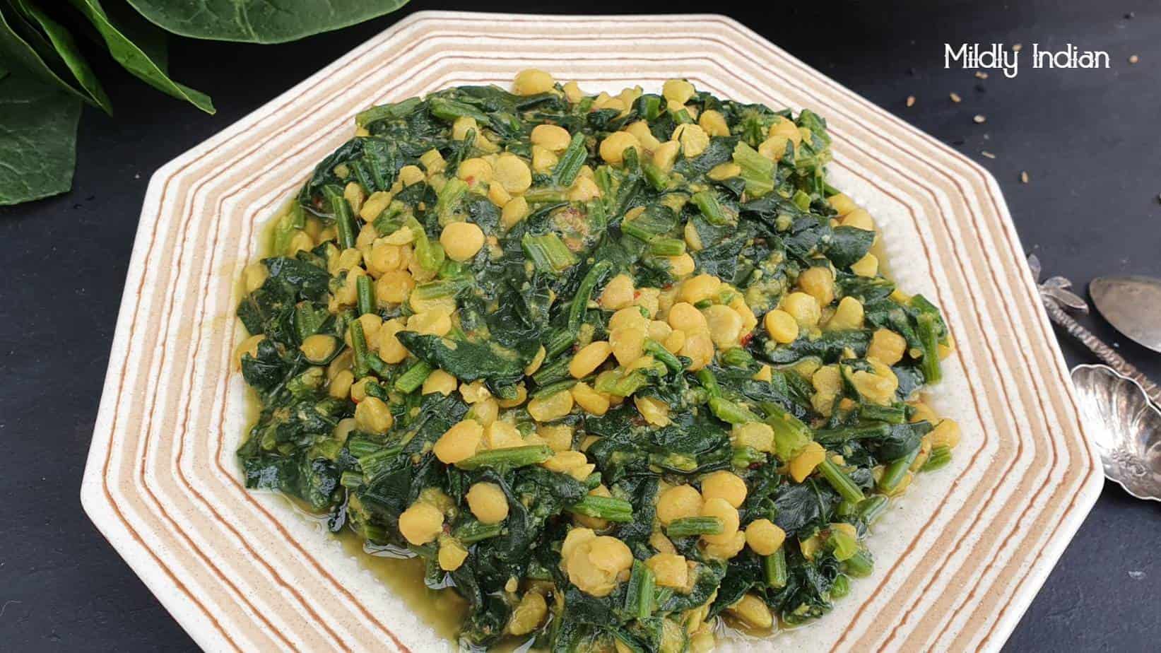 Spinach and split peas dhal Mildly Indian