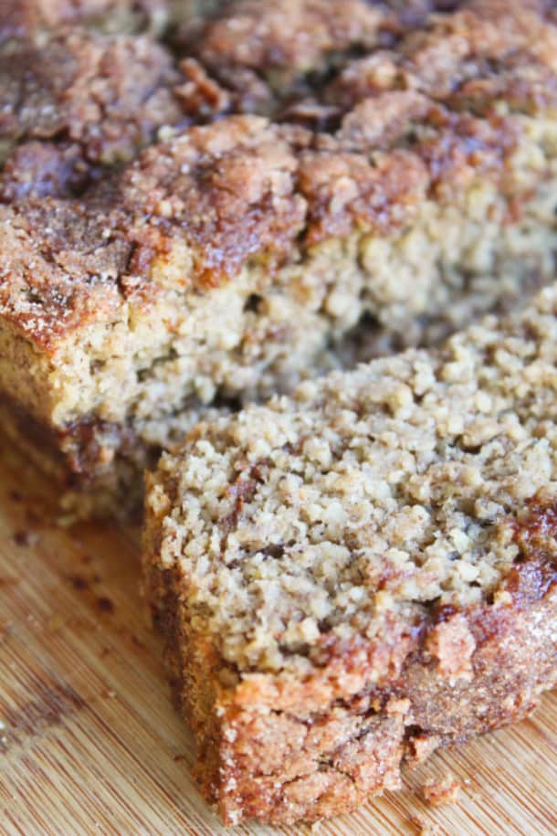 Cinnamon Swirl Banana Bread (glutenfree, whole grain, flourless