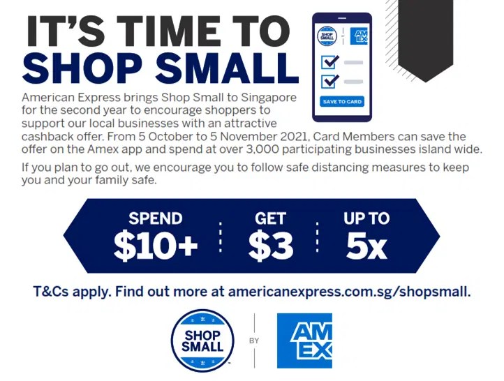 AMEX Shop Small 2021 Get S15 back per card at 3,000+ merchants across