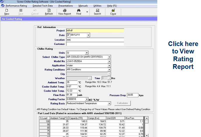 Chiller Selection & Rating System Milesoft Software Technologies