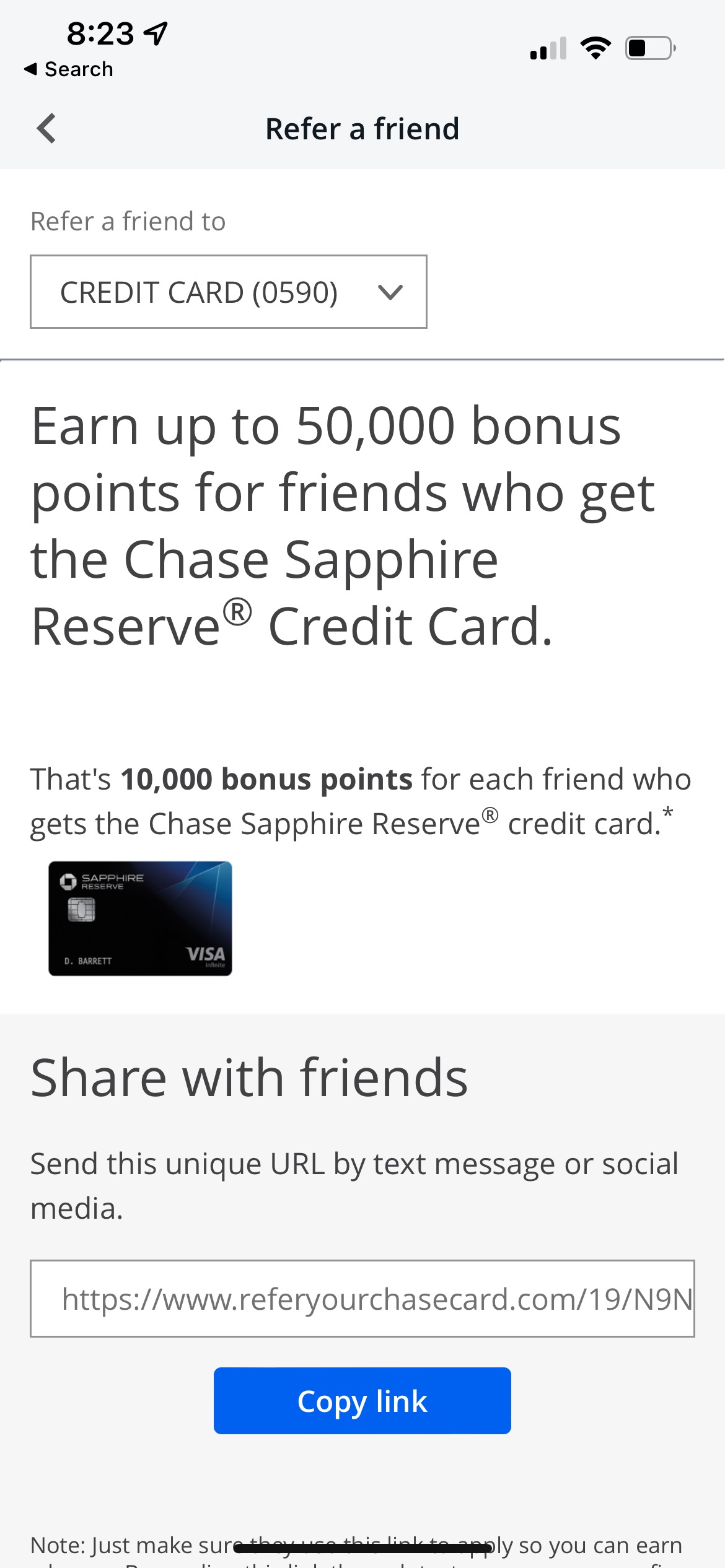 Chase Sapphire Reserve "Refer a Friend" is Back