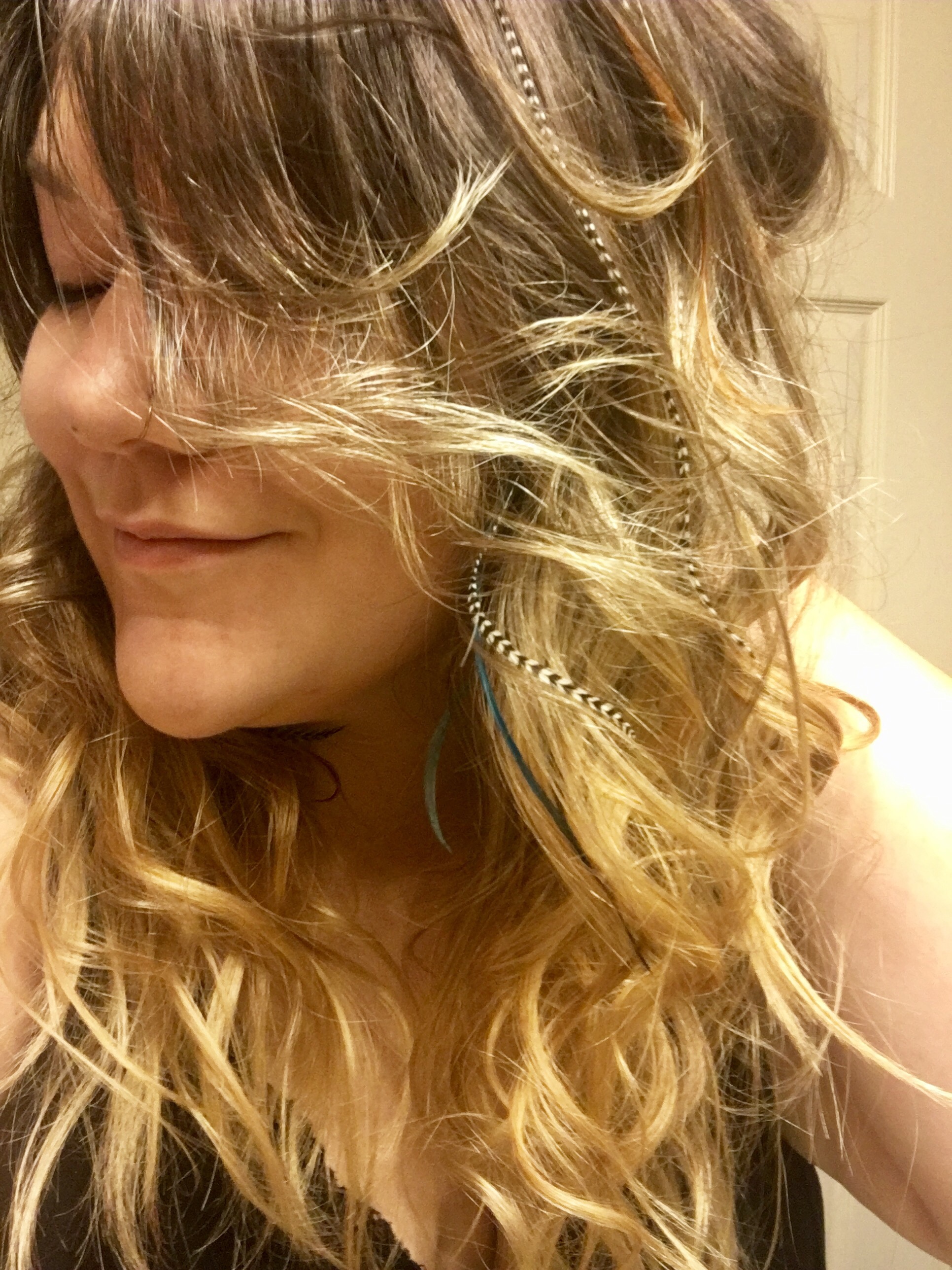 Birds of a Feather DIY feather hair extensions Miles To Go